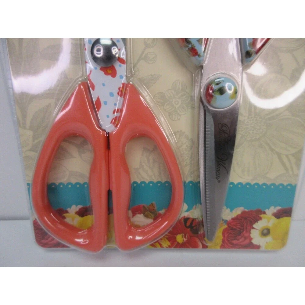 Pioneer Woman Sweet Rose Scissors All Purpose Shears Set Stainless Steel Floral